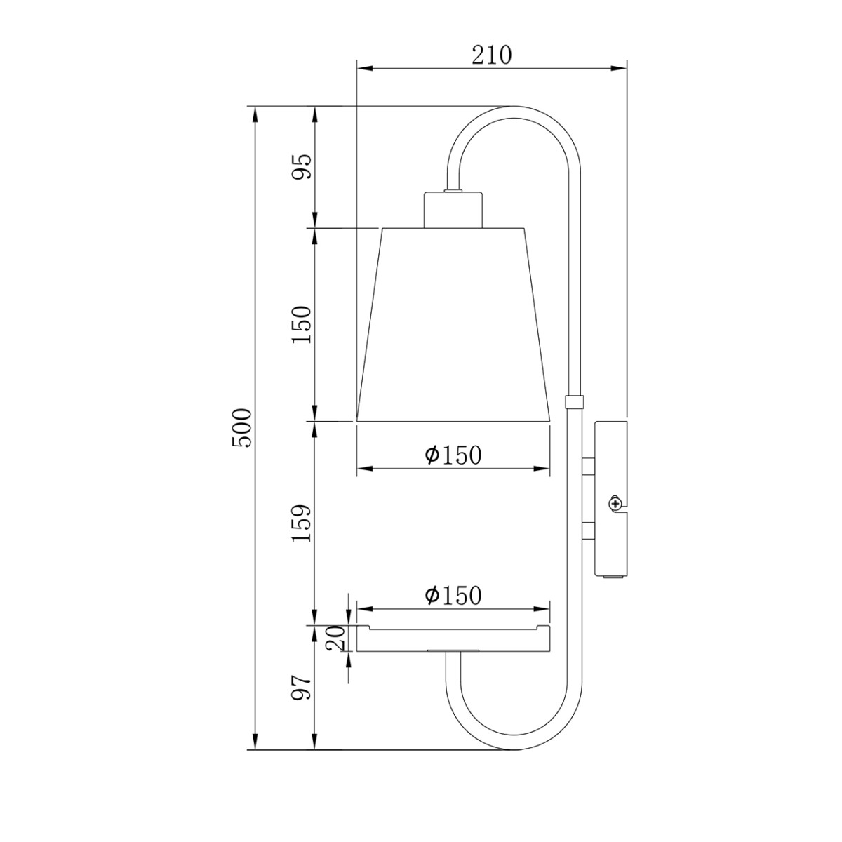 Escada 582/1A E14*40W Black/Brass/Wood — изображение 7
