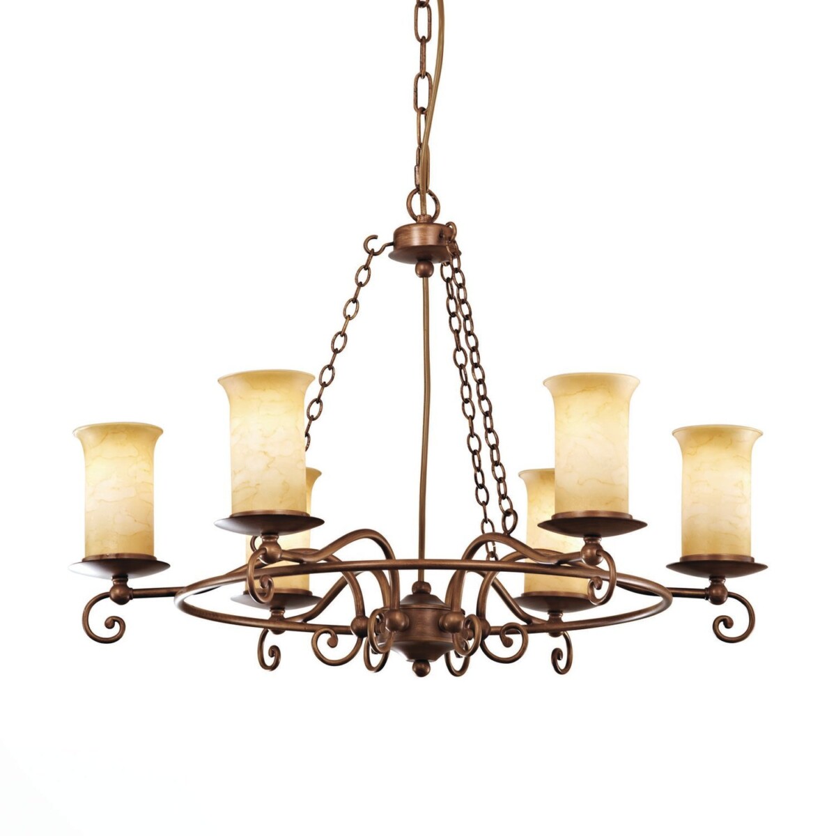 utsenka-SL122.303.06 Светильник подвесной Коричневый/Янтарный E14 6*60W ANCORA — изображение 1