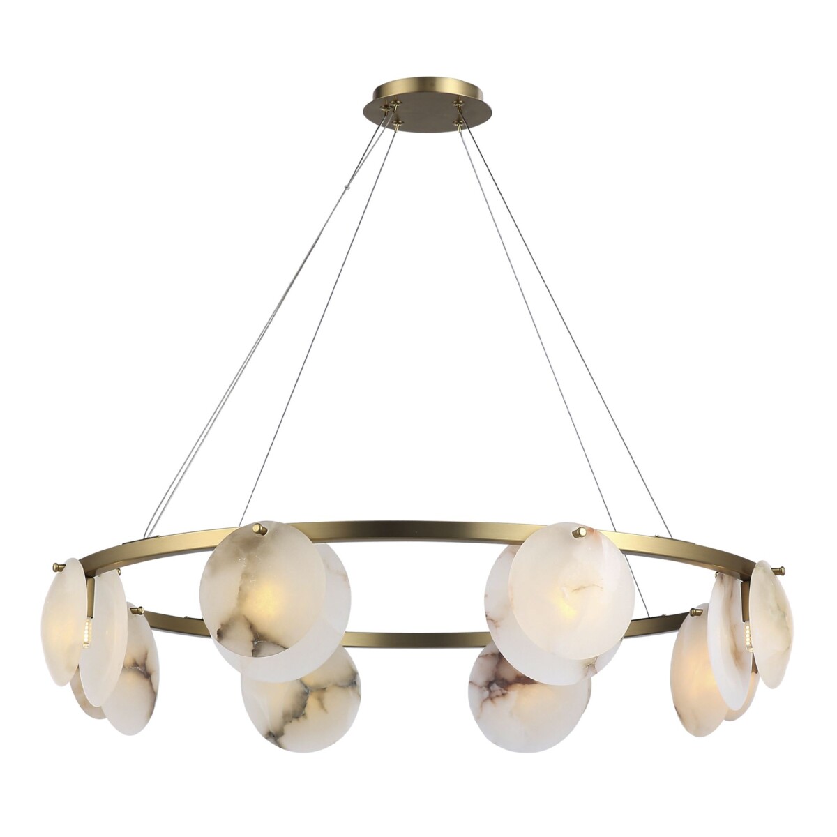 utsenka-SL1520.303.08 Светильник подвесной ST-Luce Латунь/Алебастр G9 8*5W 4000K CLAM — изображение 1