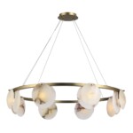 utsenka-SL1520.303.08 Светильник подвесной ST-Luce Латунь/Алебастр G9 8*5W 4000K CLAM