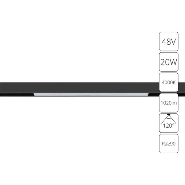 A4663PL-1BK СВЕТИЛЬНИК ПОТОЛОЧНЫЙ LINEA 48В 20Вт 1020Лм 4000К 90+ 120°