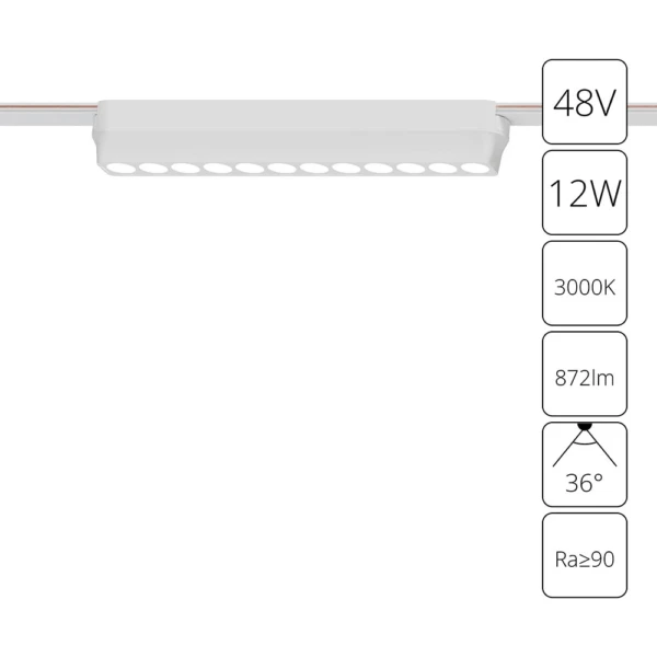 A1154PL-1WH СВЕТИЛЬНИК ПОТОЛОЧНЫЙ RAPID 48В 12Вт 872лм 3000К 90+ 36°