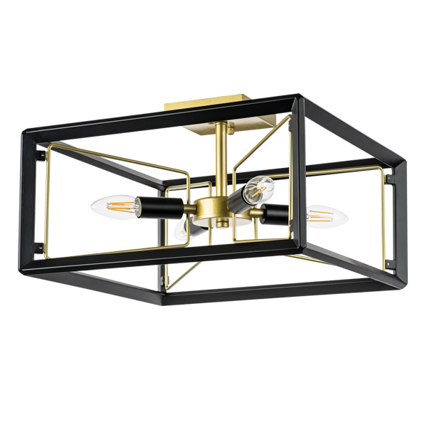 в наличии 713347 Люстра REGOLO 4х40W E14 ЧЕРНЫЙ МАТОВЫЙ/ЗОЛОТО - купить в интернет-магазине Светильники Торг