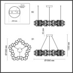 5086/68L L-VISION ODL25 291 античная бронза/металл Люстра LED 68W 4000K 3740Лм TRELLIS — изображение 2