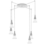 в наличии 757069 Люстра CONE 6х40W GU10 ХРОМ/ПРОЗРАЧНО-МАТОВЫЙ - купить в интернет-магазине Светильники Торг