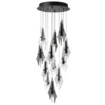 5442/69L L-VISION ODL_EX26 059 черный/бел.матовый/прозрачн./дымчатый/металл/стекло/акрил Люстра каскадная LED 69W (12*5.75W) 3000K 5490Лм AFALINA — изображение 4