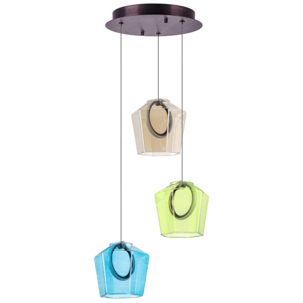 в наличии 796139 Люстра CARAMELLO LED 3х6W 330LM КОФЕЙНЫЙ/МУЛЬТИКОЛОР 3000K - купить в интернет-магазине Светильники Торг