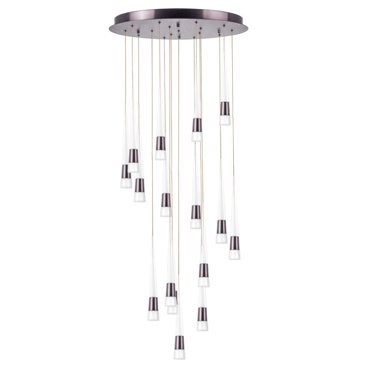 в наличии 757161 Люстра CONE LED 80W 4480LM КОФЕЙНЫЙ/БЕЛЫЙ/ПРОЗРАЧНЫЙ 3000K - купить в интернет-магазине Светильники Торг