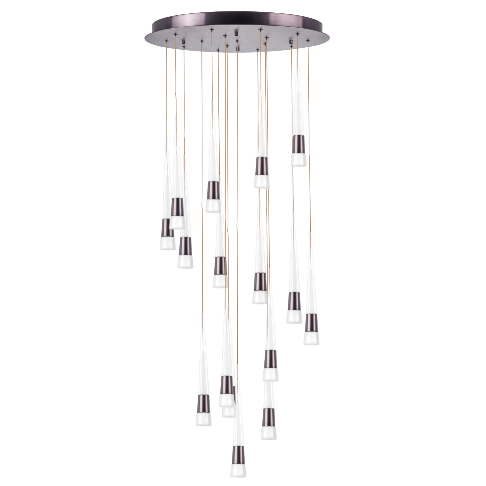 в наличии 757161 Люстра CONE LED 80W 4480LM КОФЕЙНЫЙ/БЕЛЫЙ/ПРОЗРАЧНЫЙ 3000K - купить в интернет-магазине Светильники Торг