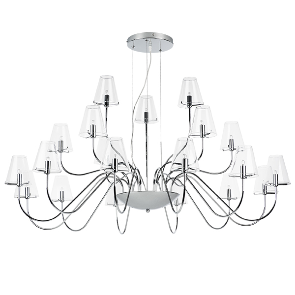 в наличии 758214 Люстра подв. DIAFANO 21х40W G9 ХРОМ/ПРОЗРАЧНЫЙ - купить в интернет-магазине Светильники Торг