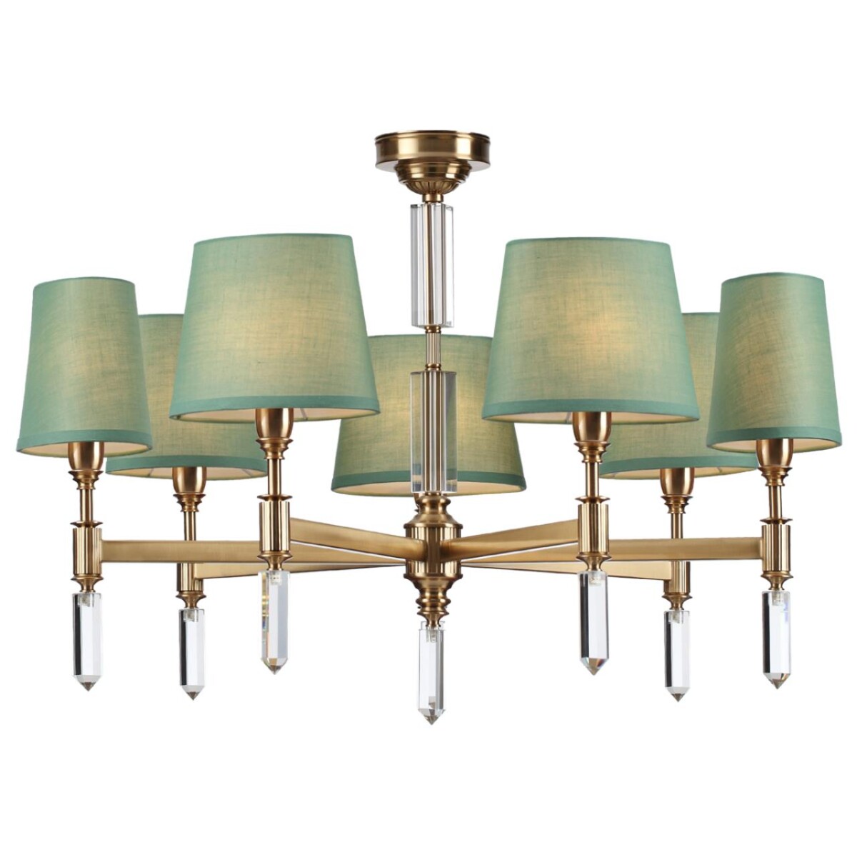 4887/7 MODERN ODL_EX22 159 бронзовый/зеленый/ткань Люстра E14 7*40W LONDON — изображение 5