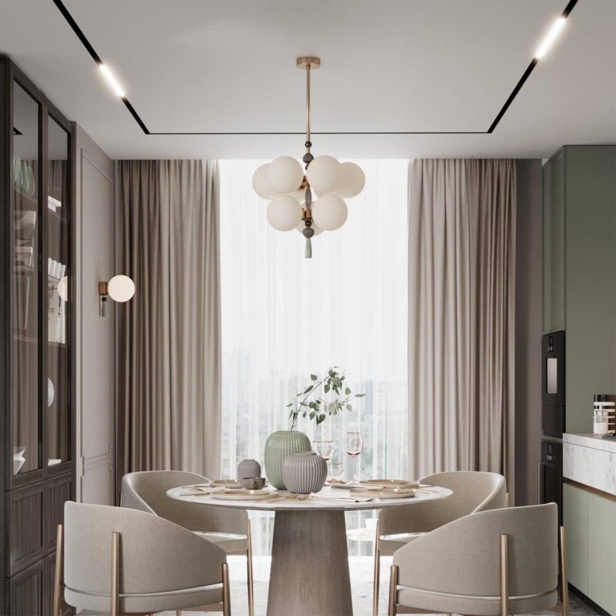 5405/1W MODERN ODL_EX23 123 золотой/черный/зеленый/белый матовый металл/керамика/стекло Бра E14 1*40W PALLE — изображение 1