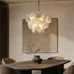 в наличии 799083 Люстра RETRO 8х8W (led) E14 ЛАТУНЬ/ПРОЗРАЧНЫ - купить в интернет-магазине Светильники Торг