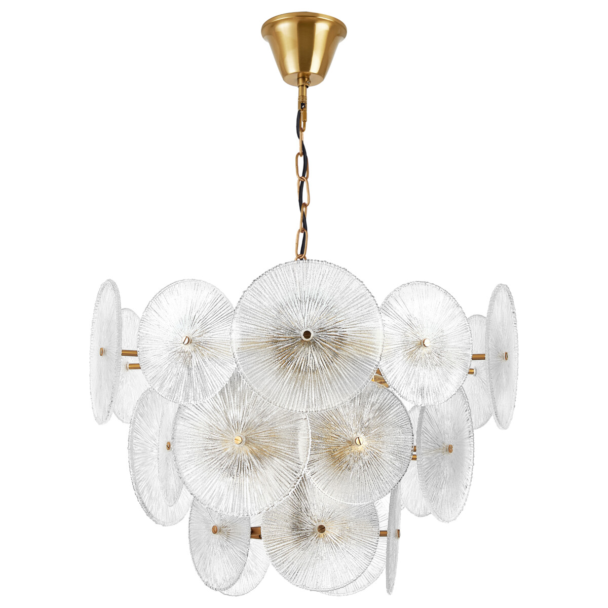 в наличии 799083 Люстра RETRO 8х8W (led) E14 ЛАТУНЬ/ПРОЗРАЧНЫ - купить в интернет-магазине Светильники Торг