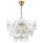 в наличии 799083 Люстра RETRO 8х8W (led) E14 ЛАТУНЬ/ПРОЗРАЧНЫ - купить в интернет-магазине Светильники Торг