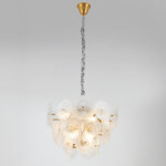 в наличии 799083 Люстра RETRO 8х8W (led) E14 ЛАТУНЬ/ПРОЗРАЧНЫ - купить в интернет-магазине Светильники Торг