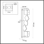 6691/7WL HIGHTECH ODL_EX24 057 Настенный светильник черный/бронза браширов./металл/акрил поворотный на 360° IP20 LED 8W 184Лм 3000K GEOS — изображение 3