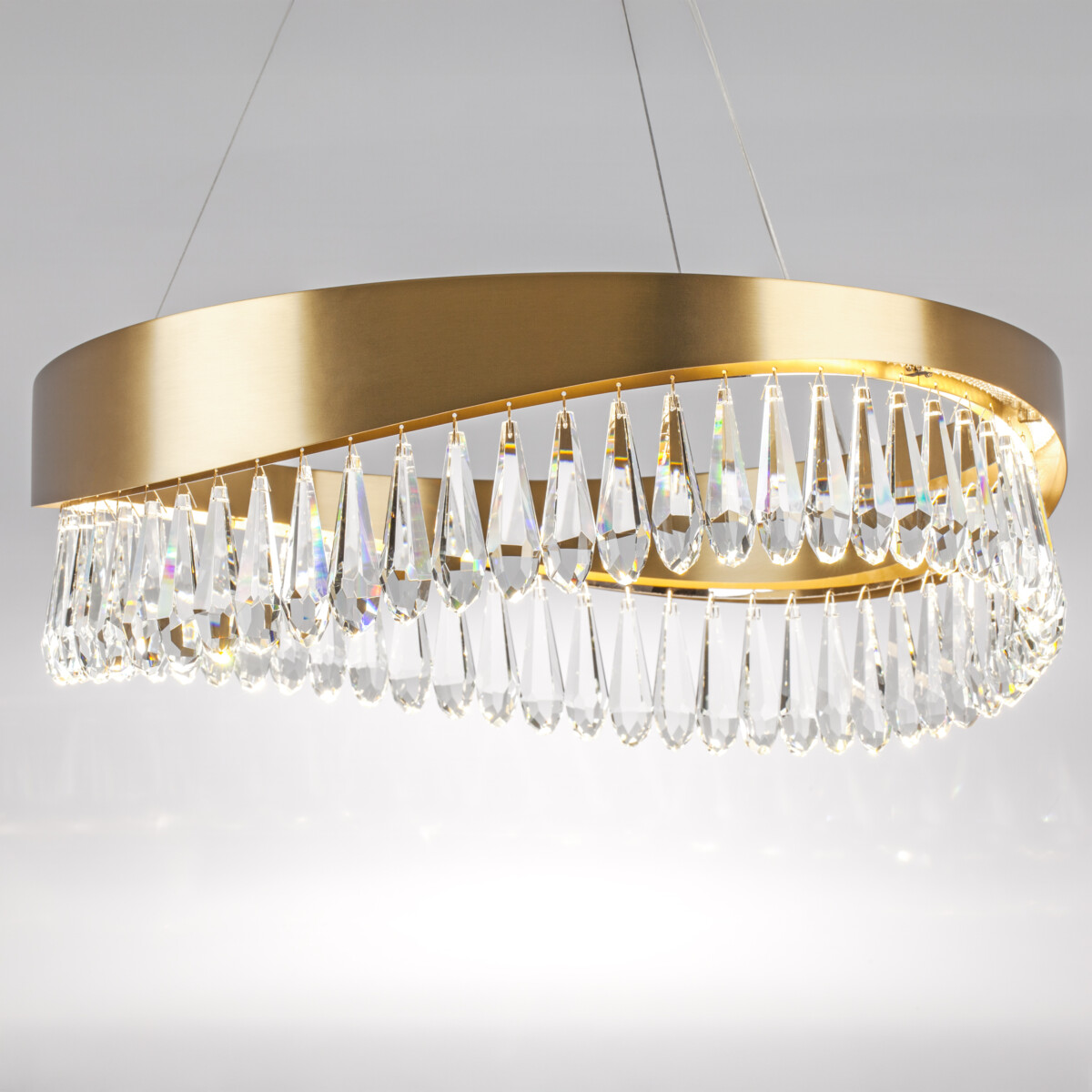 в наличии 703163 Люстра HELIO 30W LED 2778LM ШАМПАНЬ 3500K - купить в интернет-магазине Светильники Торг