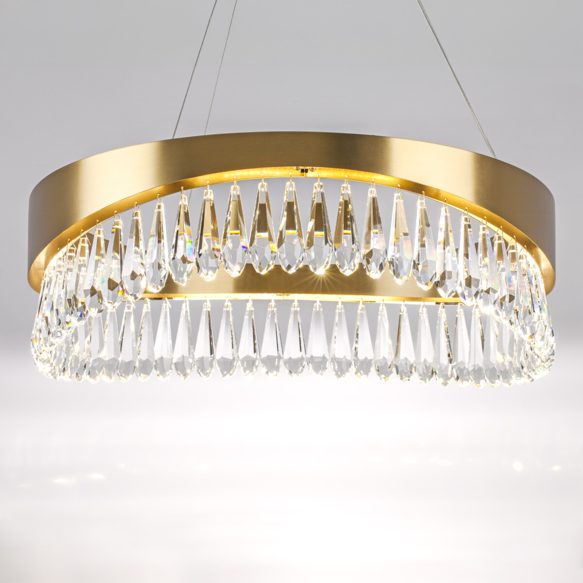 в наличии 703163 Люстра HELIO 30W LED 2778LM ШАМПАНЬ 3500K - купить в интернет-магазине Светильники Торг