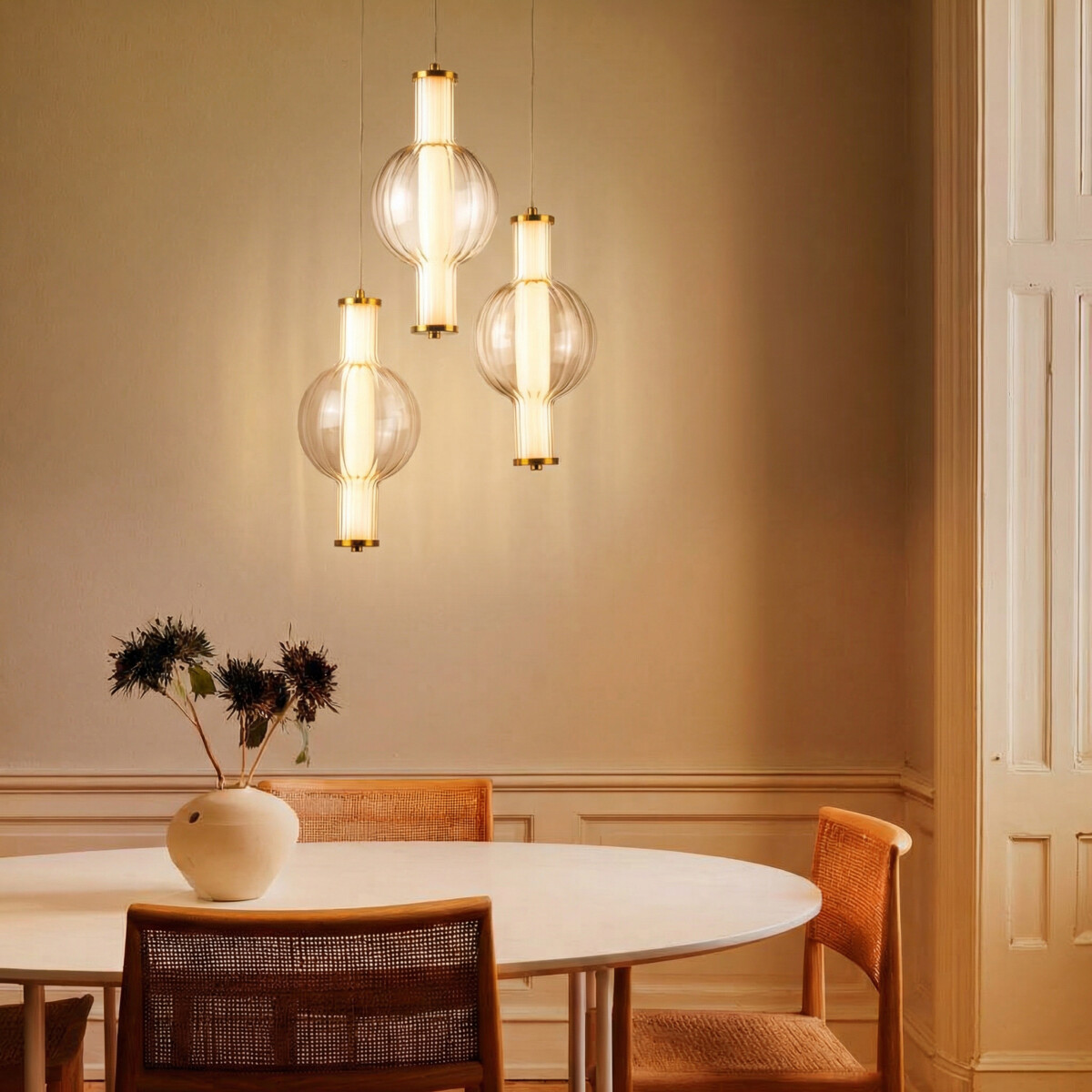 в наличии 800133 Люстра BOTTO LED 3х6W 1820LM ЛАТУНЬ/ПРОЗРАЧНЫЙ/БЕЛЫЙ 3000K - купить в интернет-магазине Светильники Торг