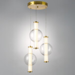 в наличии 800133 Люстра BOTTO LED 3х6W 1820LM ЛАТУНЬ/ПРОЗРАЧНЫЙ/БЕЛЫЙ 3000K - купить в интернет-магазине Светильники Торг