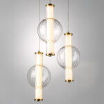 в наличии 800133 Люстра BOTTO LED 3х6W 1820LM ЛАТУНЬ/ПРОЗРАЧНЫЙ/БЕЛЫЙ 3000K - купить в интернет-магазине Светильники Торг