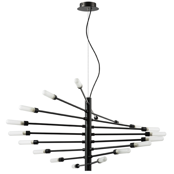 в наличии 733187 Люстра RAGNO 18х40W G9 ЧЕРНЫЙ МАТОВЫЙ - купить в интернет-магазине Светильники Торг