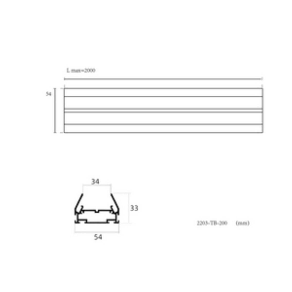 2203-TB-200, шинопровод, L2000xW55xH33 — изображение 1