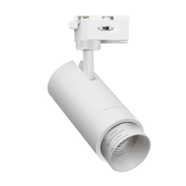4868-1U, трековый светильник, D75xW162xH210, LEDx10/20/30W, 220V, 1004/1768/2312LM, 3000-6000K, zoom: 15-60°, included