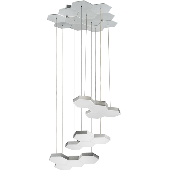 в наличии 750222 Люстра подвесная FAVO LED-60W 2880LM Серебро 3000K - купить в интернет-магазине Светильники Торг