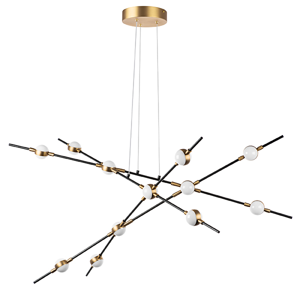 в наличии 745247 Люстра BERGAMO LED 5Wх12 4800LM ЧЕРНЫЙ МАТОВЫЙ/ЗОЛОТО 4000K - купить в интернет-магазине Светильники Торг