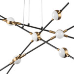 в наличии 745247 Люстра BERGAMO LED 5Wх12 4800LM ЧЕРНЫЙ МАТОВЫЙ/ЗОЛОТО 4000K - купить в интернет-магазине Светильники Торг