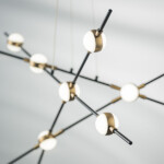 в наличии 745247 Люстра BERGAMO LED 5Wх12 4800LM ЧЕРНЫЙ МАТОВЫЙ/ЗОЛОТО 4000K - купить в интернет-магазине Светильники Торг