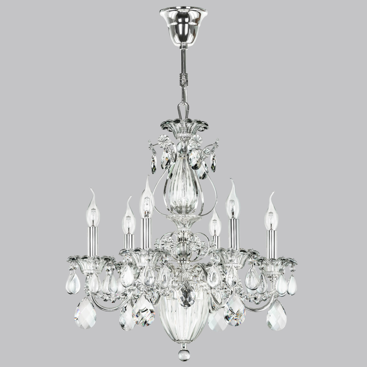 в наличии 790064 Люстра SCHON 6x60W E14 Серебро - купить в интернет-магазине Светильники Торг