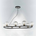 в наличии 815287 Люстра BARI 8х10W(led) G9 ЧЕРНЫЙ МАТОВЫЙ/ЗОЛОТО - купить в интернет-магазине Светильники Торг