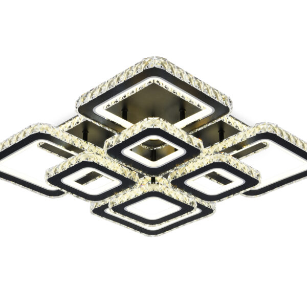 FA1738/4+4 BK/CH черный/хром 215W 3000K/4200K/6400K 720*720*120 (ПДУ РАДИО 2.4G)