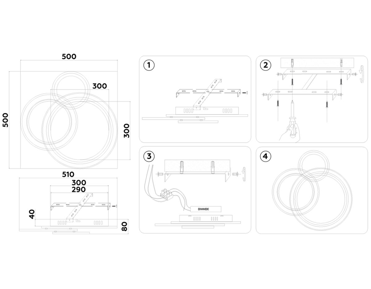 FA8511/3 WH белый 143W 3000K-6400K 500*500*80 (ПДУ РАДИО 2.4G) — изображение 2