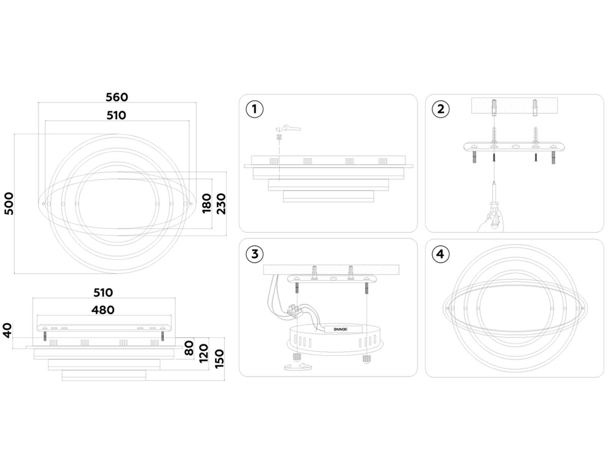 FA8524 BK черный 146W 3000K-6400K+RGB 560*500*150 (ПДУ РАДИО 2.4G) — изображение 2