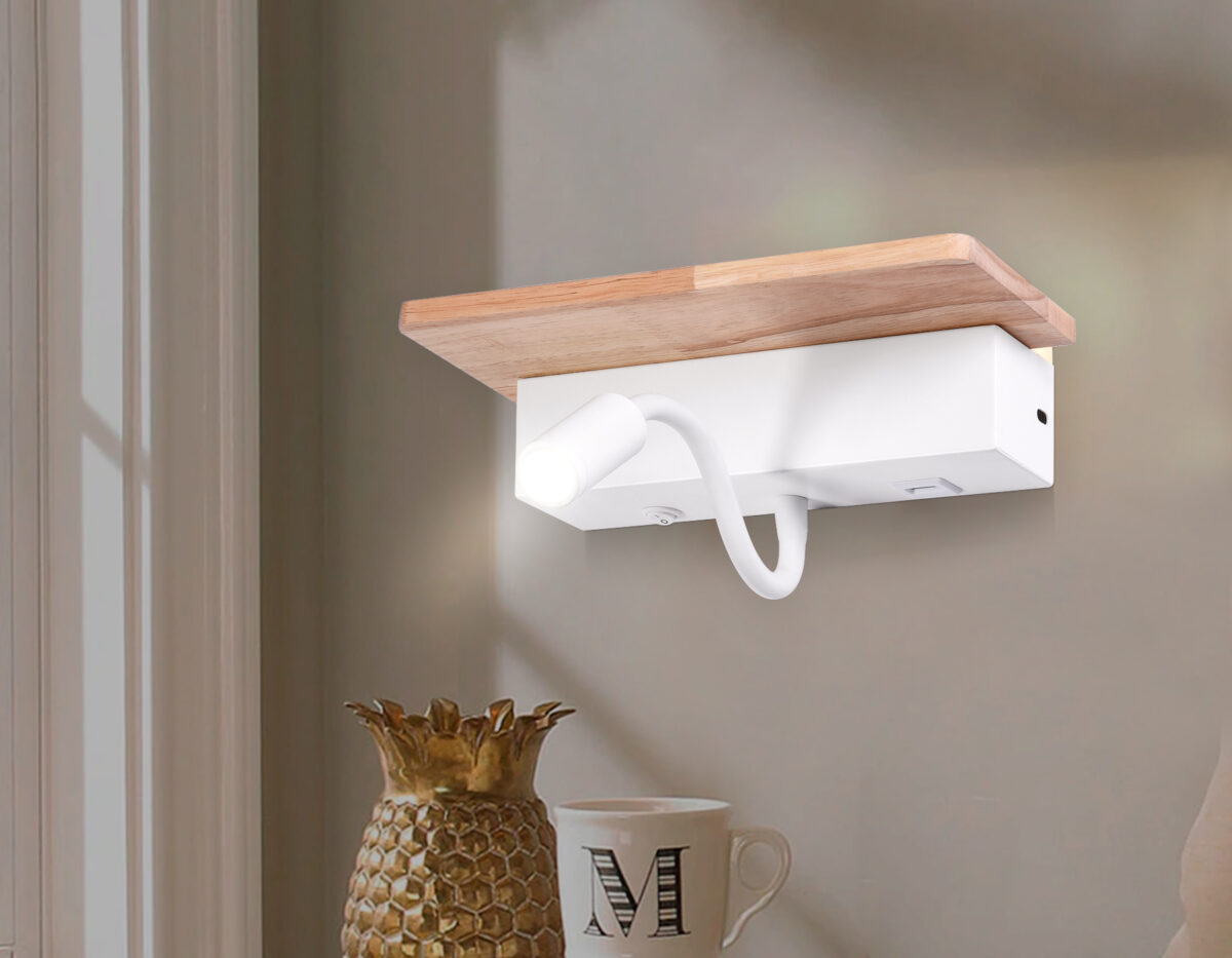 FW290 WH/LW белый/светлое дерево LED 4200K+3000K 4W+1W 265*110*130 — изображение 3