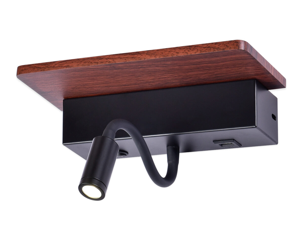 FW291 BK/DW черный/темное дерево LED 4200K+3000K 6W+1W 265*110*130 — изображение 1