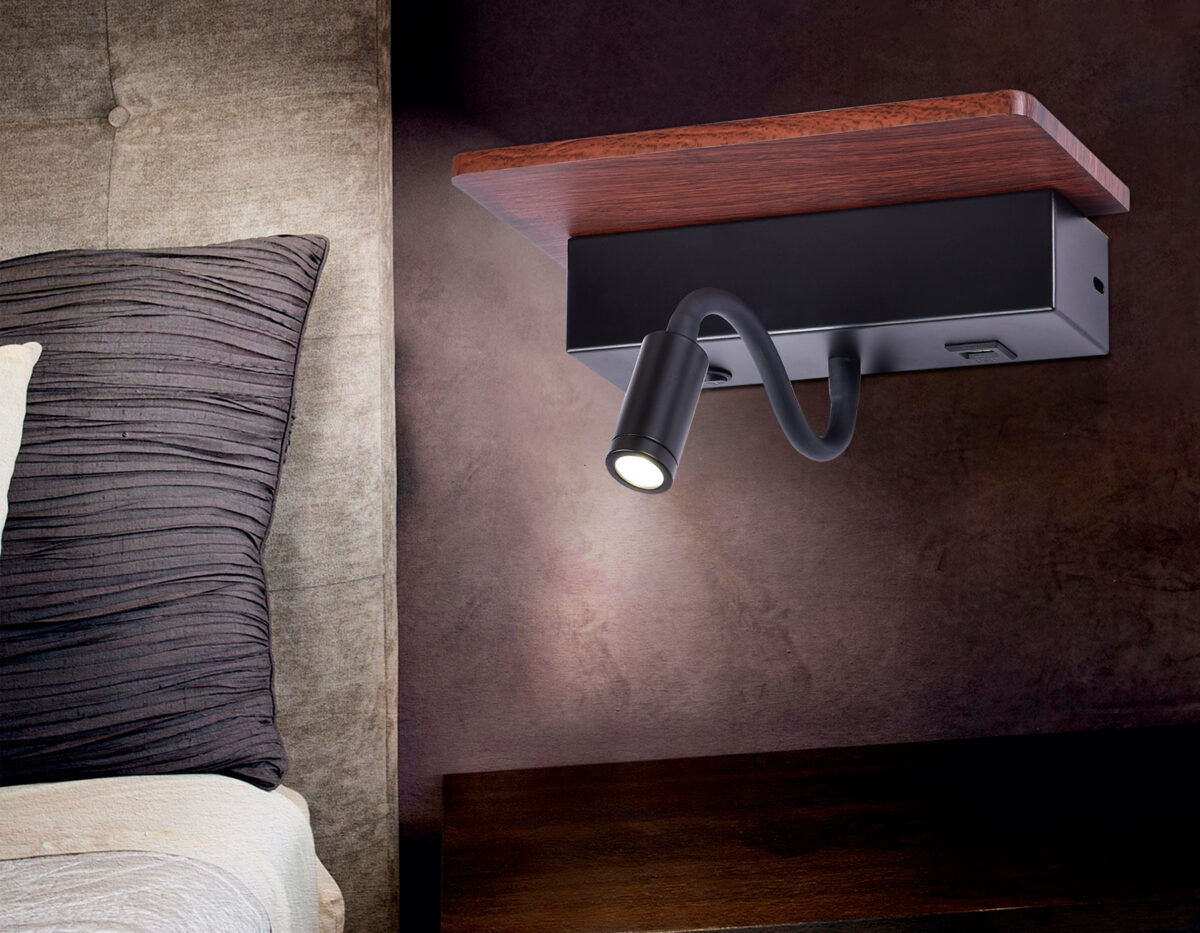 FW291 BK/DW черный/темное дерево LED 4200K+3000K 6W+1W 265*110*130 — изображение 3