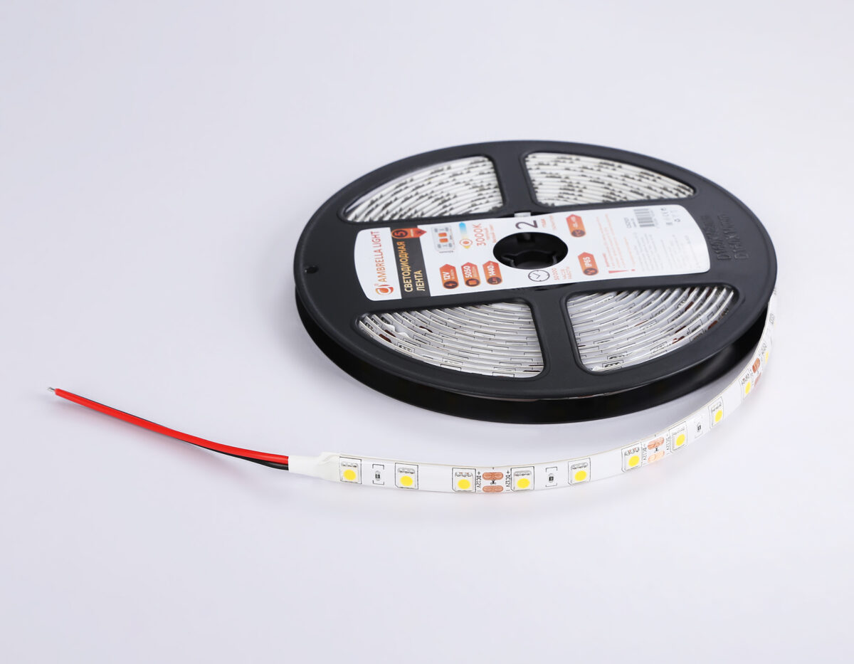 GS2101 5050 60Led/ 14.4W m/ 12V IP65 3000K/ 5000*10*2.87mm (2 конт.) — изображение 7