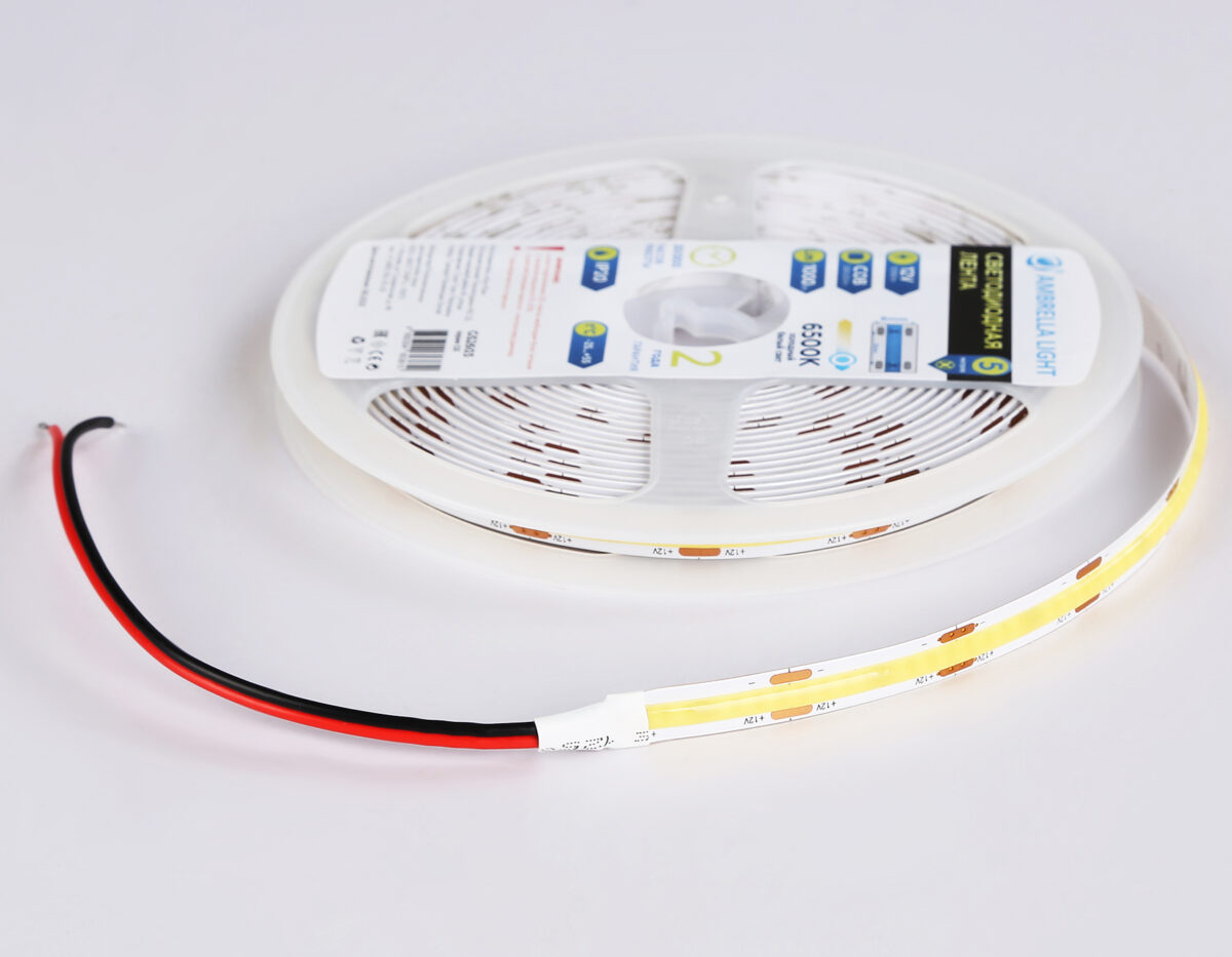 GS2603 COB 320Led/ 10W m/ 12V IP20 6500K/ 5000*8*1.54mm (2 конт.) — изображение 7