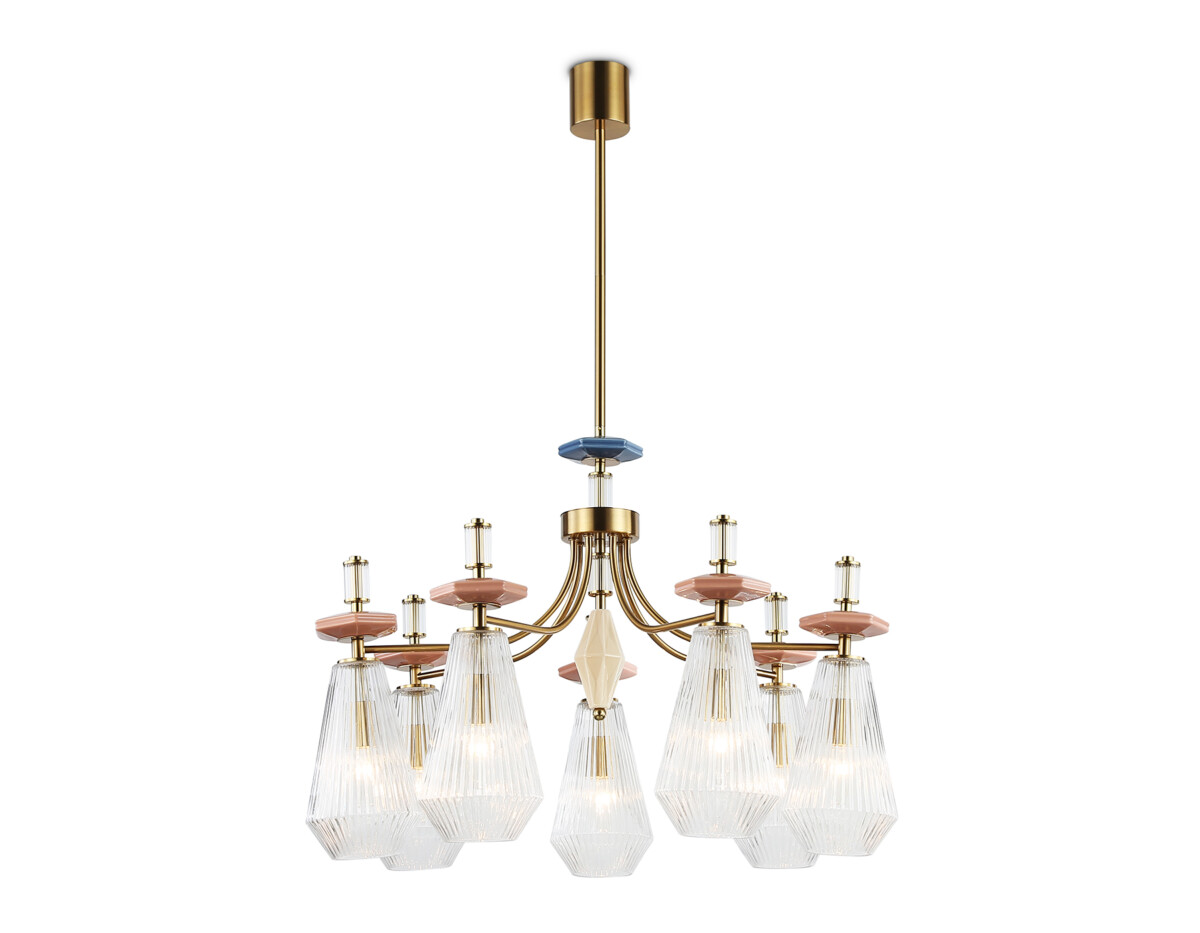 в наличии LH53184/7 BS/CL латунь/прозрачный E14*7 max 40W D750*1010 - купить в интернет-магазине Светильники Торг