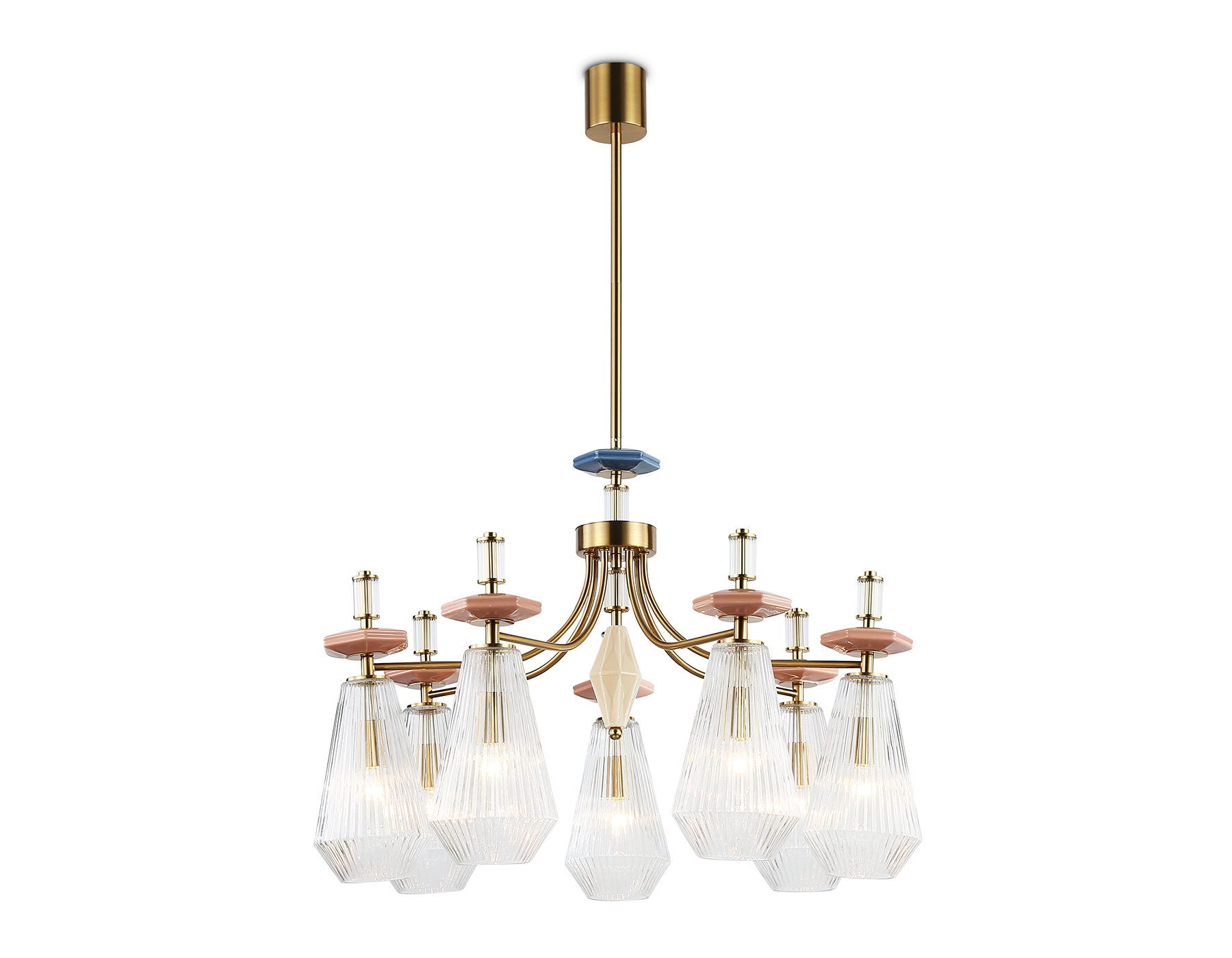 в наличии LH53184/7 BS/CL латунь/прозрачный E14*7 max 40W D750*1010 - купить в интернет-магазине Светильники Торг