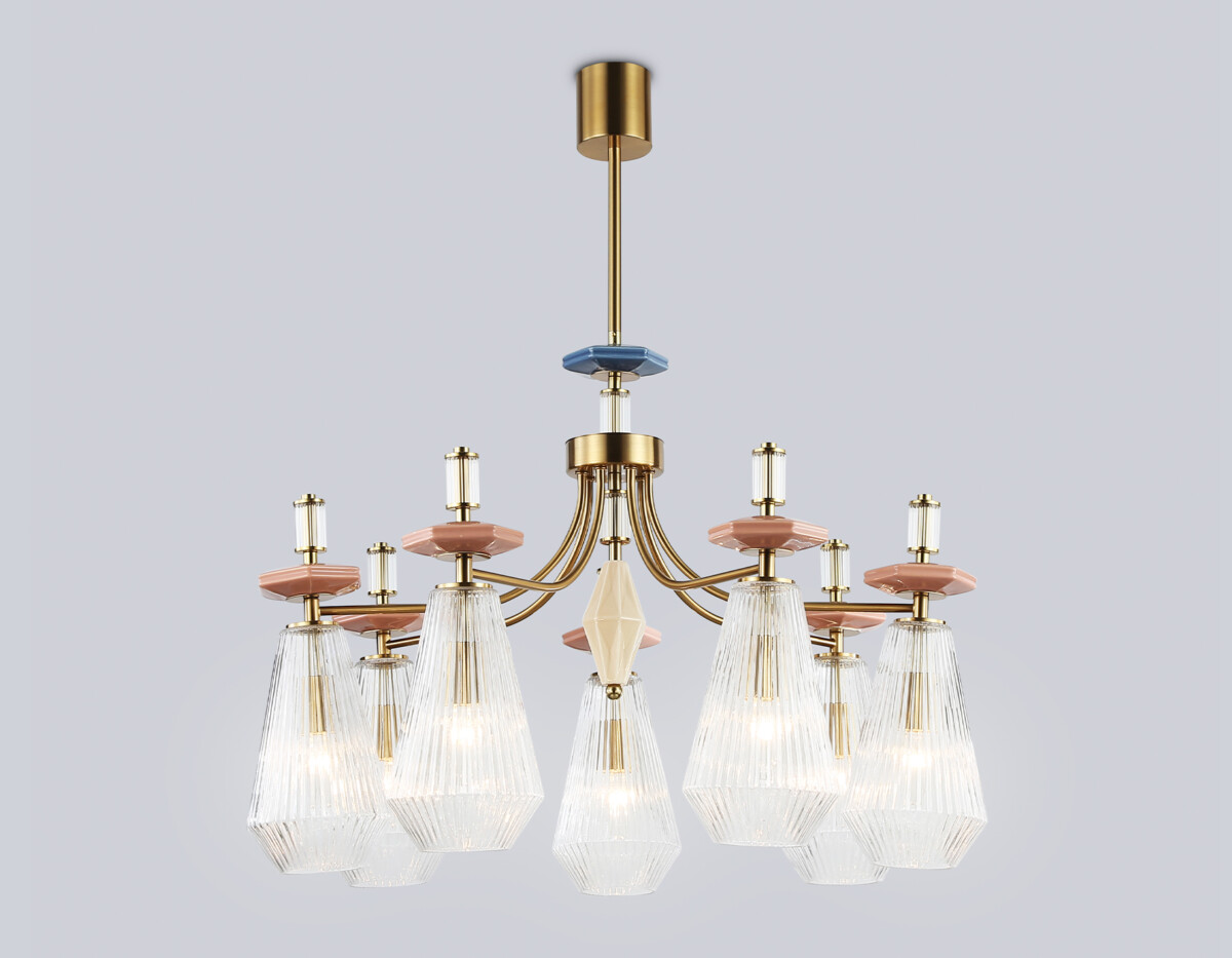 в наличии LH53184/7 BS/CL латунь/прозрачный E14*7 max 40W D750*1010 - купить в интернет-магазине Светильники Торг