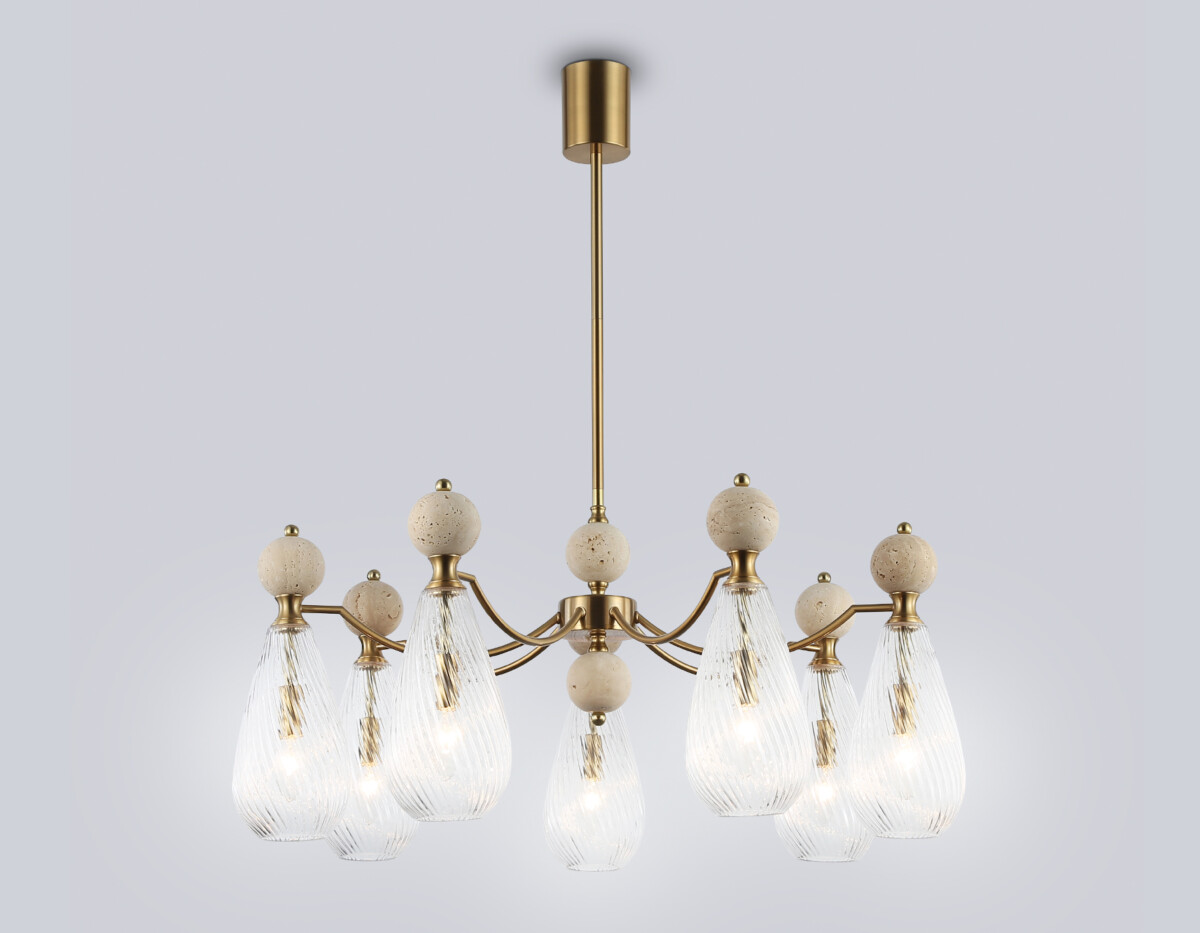 в наличии LH53287/7 BS/CL латунь/прозрачный E14*7 max 40W D815*900 - купить в интернет-магазине Светильники Торг