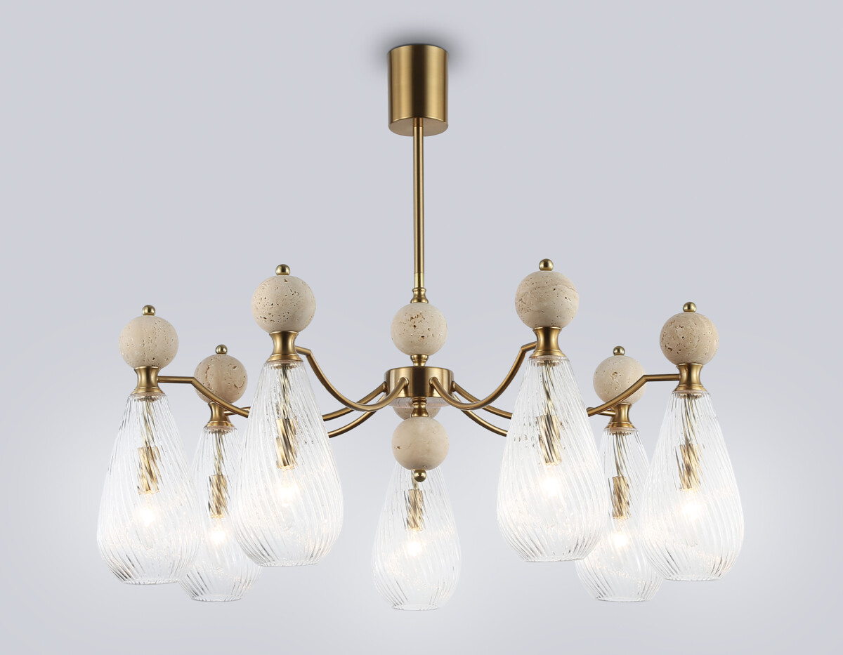 в наличии LH53287/7 BS/CL латунь/прозрачный E14*7 max 40W D815*900 - купить в интернет-магазине Светильники Торг