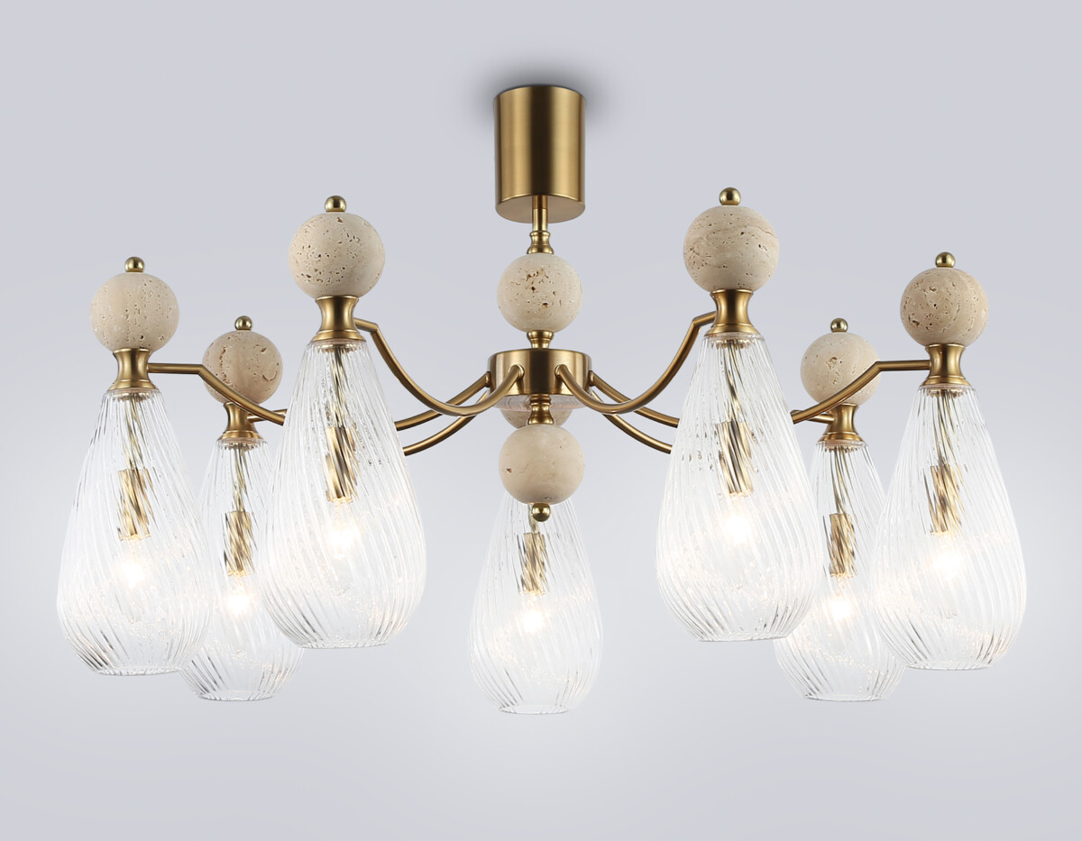 в наличии LH53287/7 BS/CL латунь/прозрачный E14*7 max 40W D815*900 - купить в интернет-магазине Светильники Торг