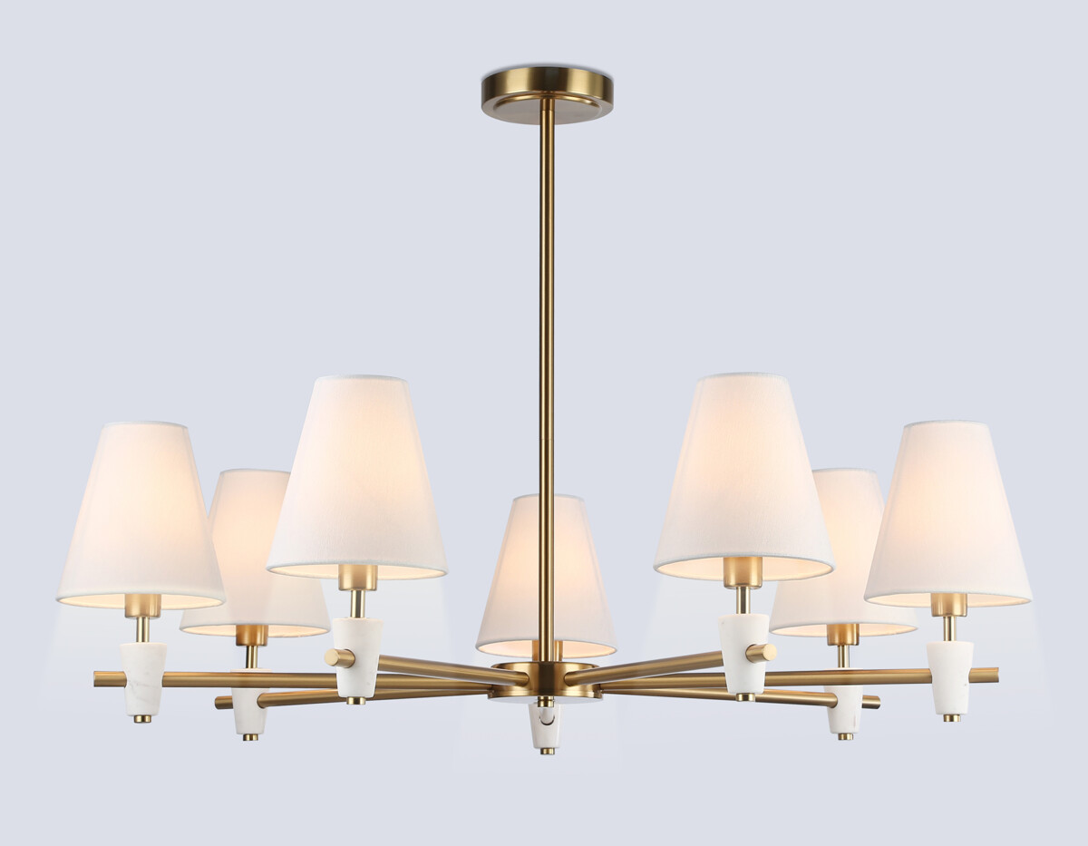 в наличии LH75045/7 BS/WH латунь/белый E14*7 max 40W D840*580 - купить в интернет-магазине Светильники Торг